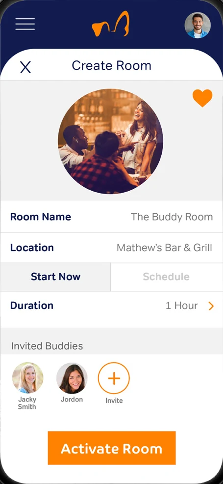 Create room screen