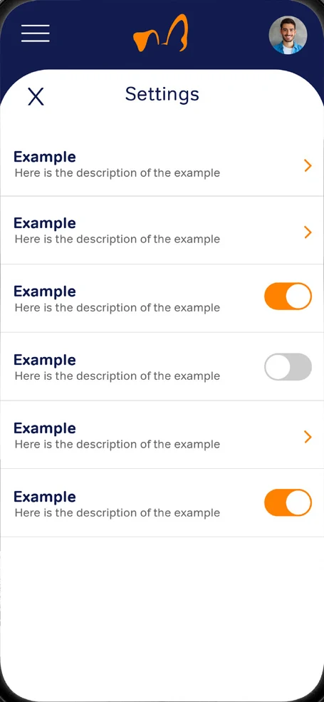 Settings screen